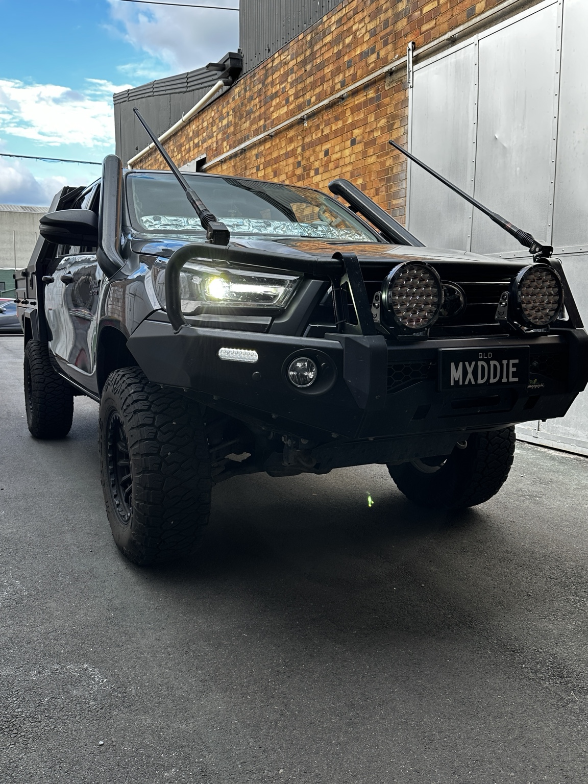Black Hilux front view